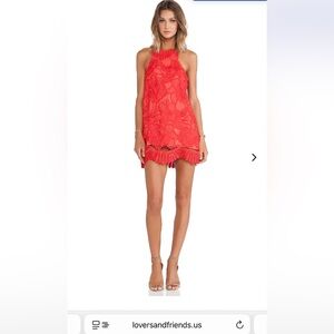 Lovers + Friends Caspian Shift Dress Coral Size Small NWOT